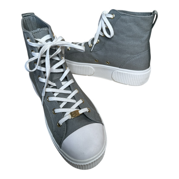 PF Flyers Sage Gray Allston Canvas High Top Retro Platform Sneaker Womens 9 NWOB - Picture 4 of 9